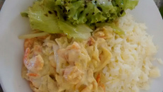 Chuchu com camarão ao curry