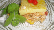 Polenta recheada com frango