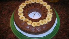 Bolo americano de banana com chocolate