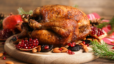 Peru especial de Natal com ervas finas e frutas