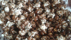 Pipoca com chocolate