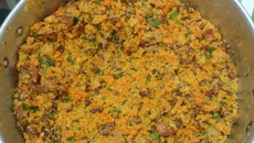 Farofa de feijão andu verde