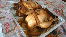 Frango assado com farofa