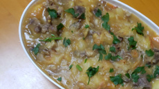 Mandioca com carne seca