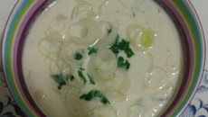 Creme de palmito com alho poró