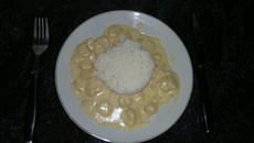 Camarão com molho 3 queijos (com provolone)