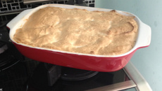 Sobremesa de banana com creme