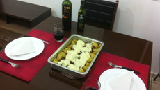 Contra-filé ao forno com pasta de alho