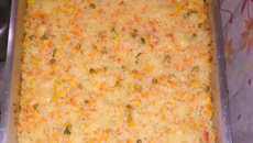 Arroz de forno com requeijão e queijo