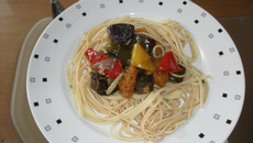 Pasta com roasted vegetables