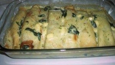 Panqueca com creme de espinafre