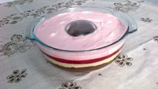 Delícia de gelatina com creme