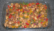 Frango xadrez colorido