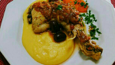 Frango com polenta