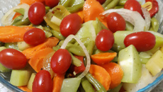 Salada de legumes cozidos no vapor