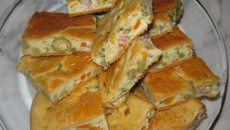 Torta de legumes com frios