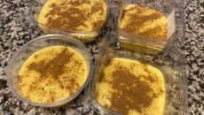 Curau com leite condensado e creme de leite