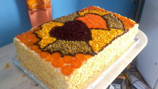 Torta salgada de pão de forma de frango