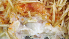 Bacalhau ao bechamel com purê de cenoura