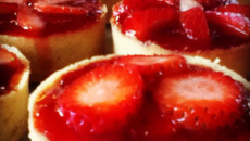 Mini cheesecake de morango