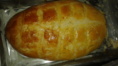 Pão recheado com mussarela da Jú