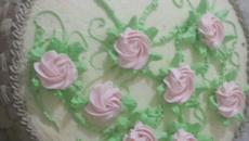 Bolo gelado de pêssego