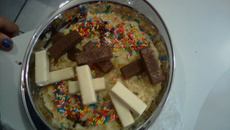 Anafase da mitose feita de beijinho