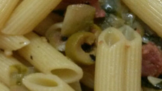 Macarrão com escarola para João Victor