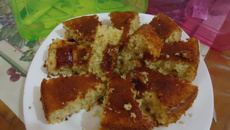 Bolo de bagaço de milho com goiabada