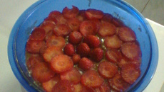 Pavê de coco e morango