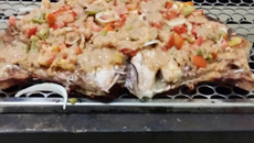 Pacu na churrasqueira