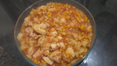 Frango com batatinha e milho verde