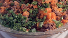 Carne com abobrinha no micro-ondas