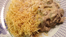 Estrogonofe de carne e queijo gorgonzola