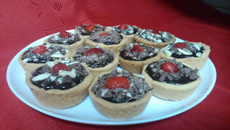 Tortilha de chocolate com morango