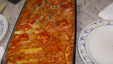 Lasanha de massa de pastel