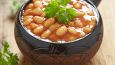 Feijão branco com camarão