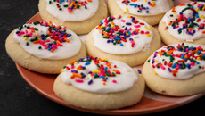 Bolacha com cobertura de  glacê