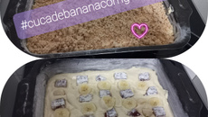 Cuca de goiabada e banana