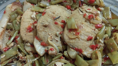 Carré com vagem ao molho de cerveja