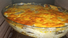 Lasanha de berinjela com molho branco