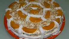 Torta de pêssego da Crocks