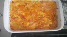 Abobrinha com queijo e presunto