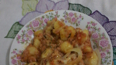 Nhoque de mandioca com iogurte