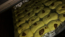 Donuts assado com gotas de chocolate