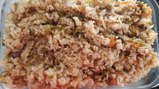 Arroz com couve e cenoura