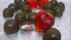 Bombom caseiro de morango