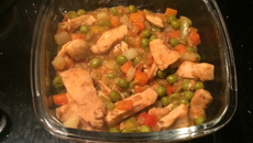 Filé de frango com ervilhas