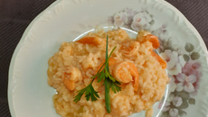 Risoto de camarão com queijo canastra