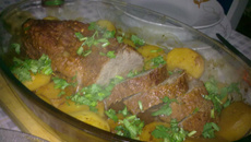 Maminha assada com batatas